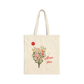 I Love You Floral Cotton Tote Bag